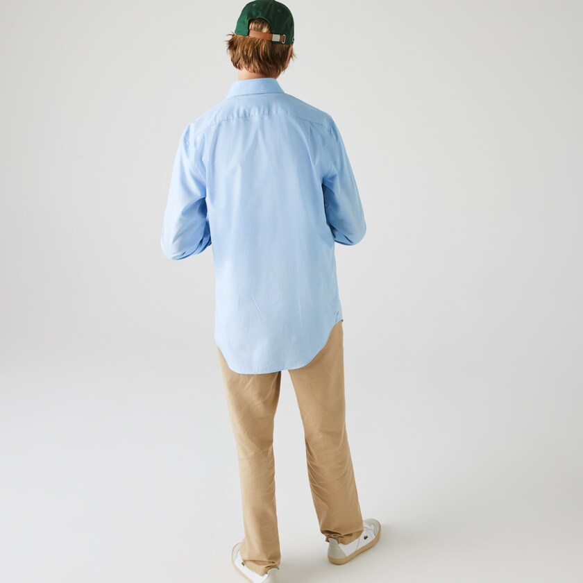 Men's Lacoste Light Blue Shirts Regular Fit Cotton Mini Piqué SA5-24552F1