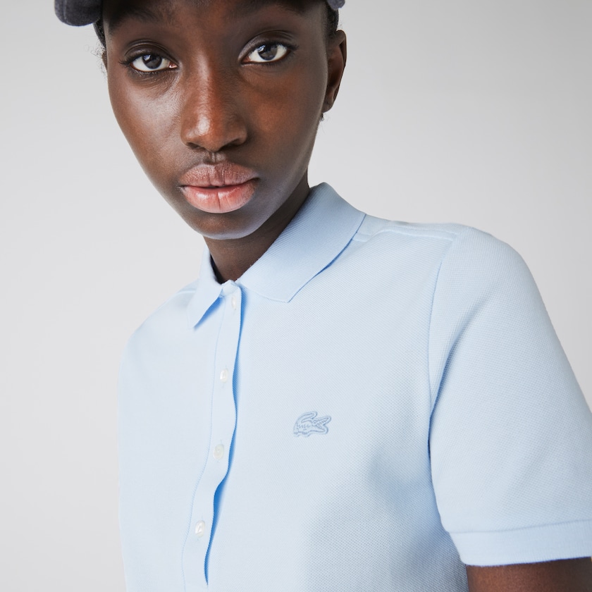 Women's Lacoste Light Blue Shirts Stretch Cotton Piqué Polo VN8-12621A7