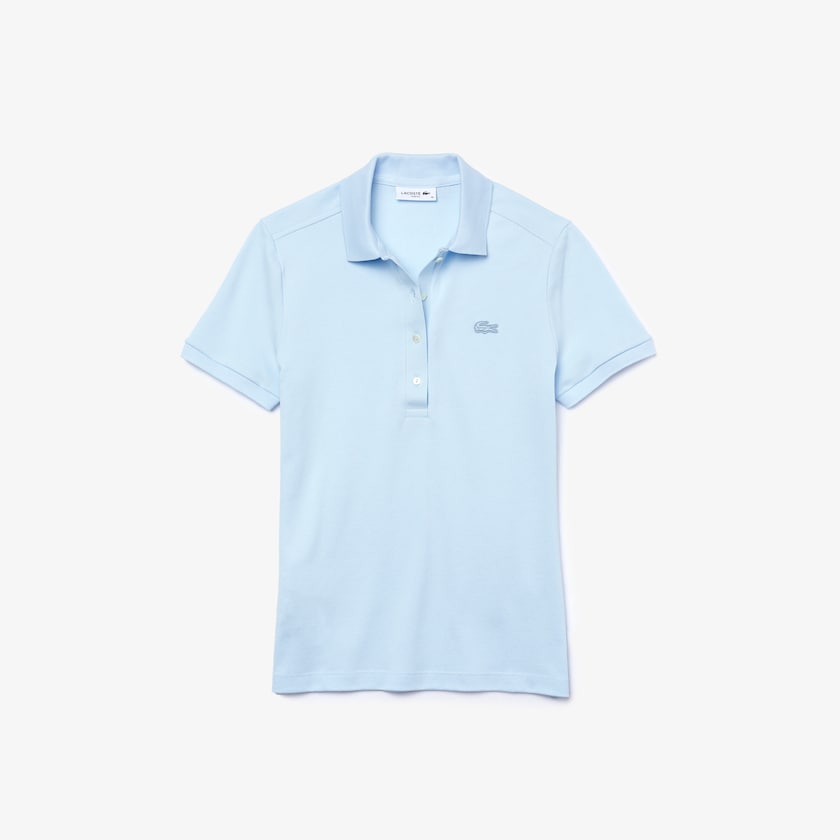 Women's Lacoste Light Blue Shirts Stretch Cotton Piqué Polo VN8-12621A7