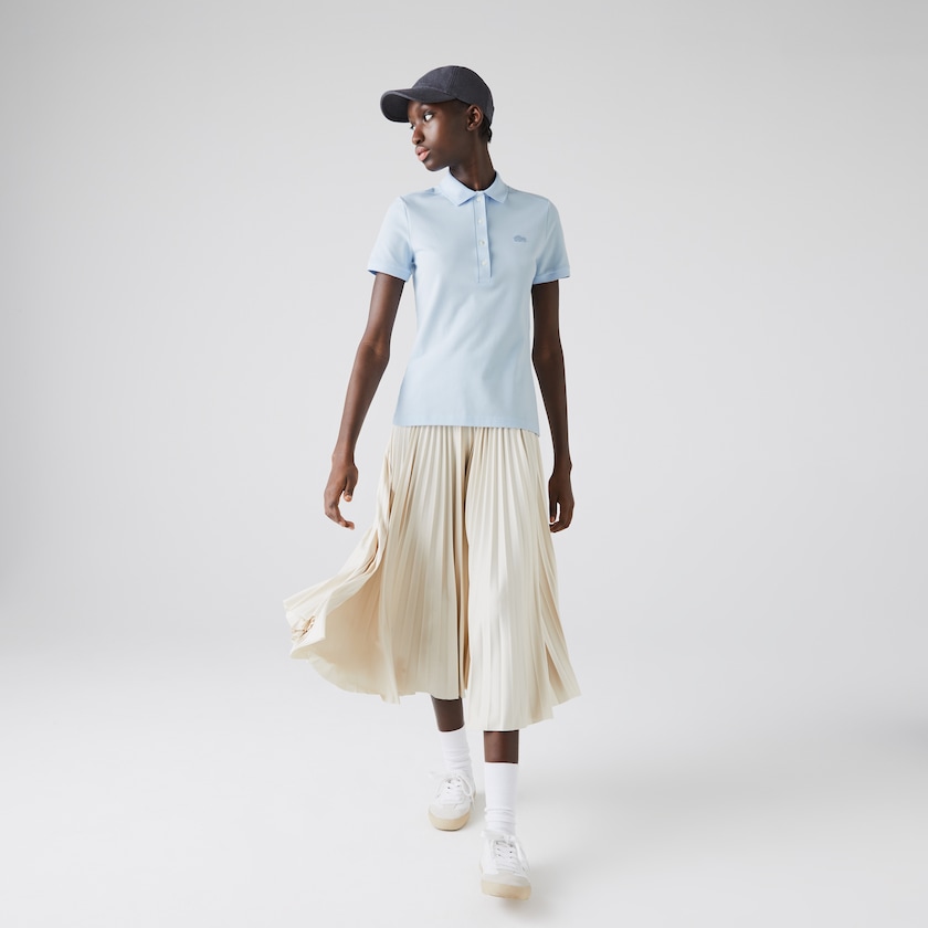 Women's Lacoste Light Blue Shirts Stretch Cotton Piqué Polo VN8-12621A7