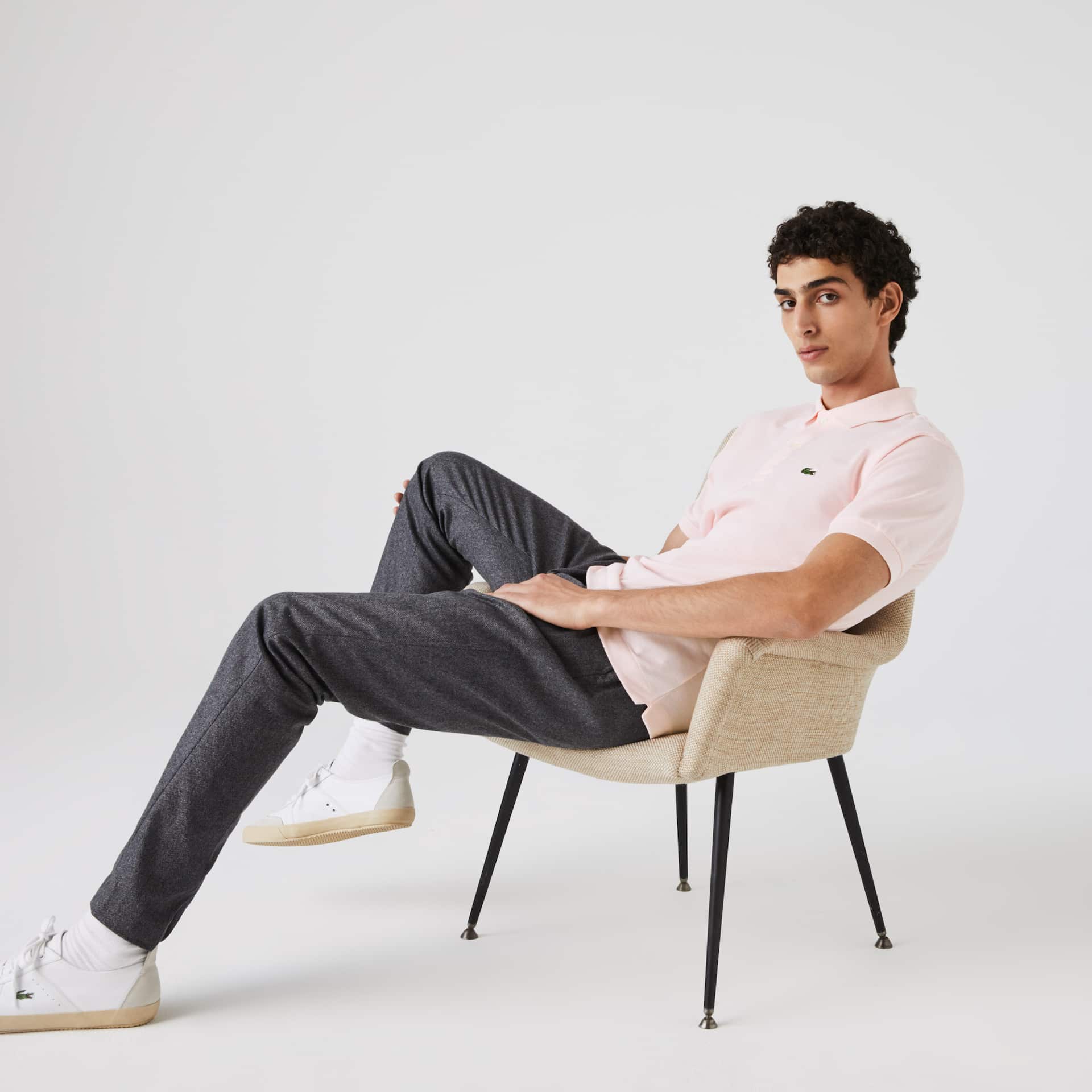 Men's Lacoste Light Pink Shirts Classic Fit L.12.12 Polo KD9-09490Z1