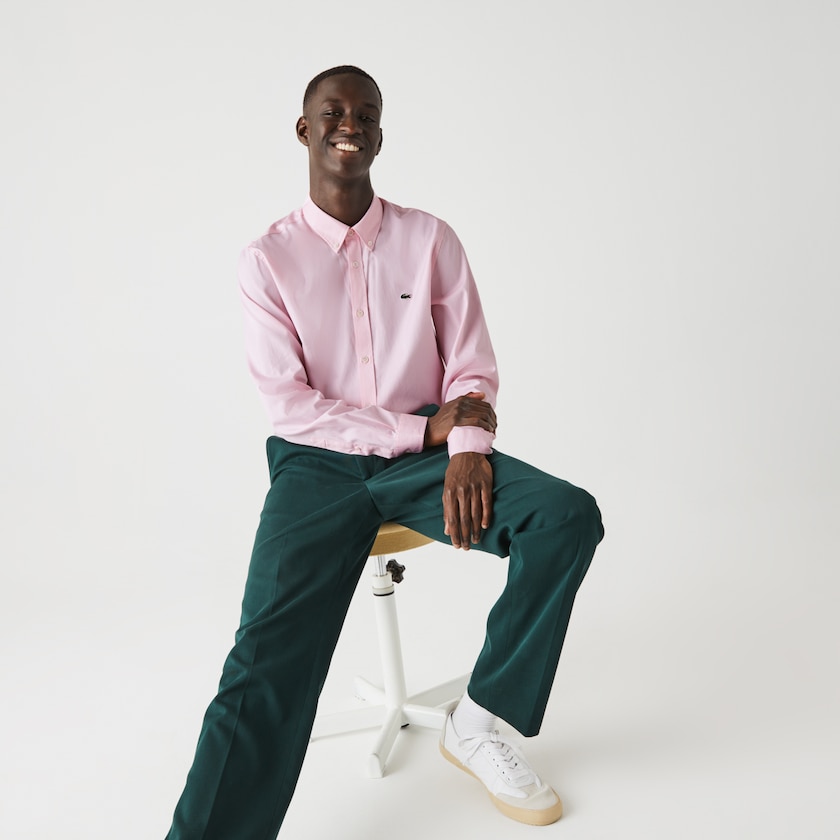 Men's Lacoste Light Pink Shirts Regular Fit Premium Cotton AY1-59685G0