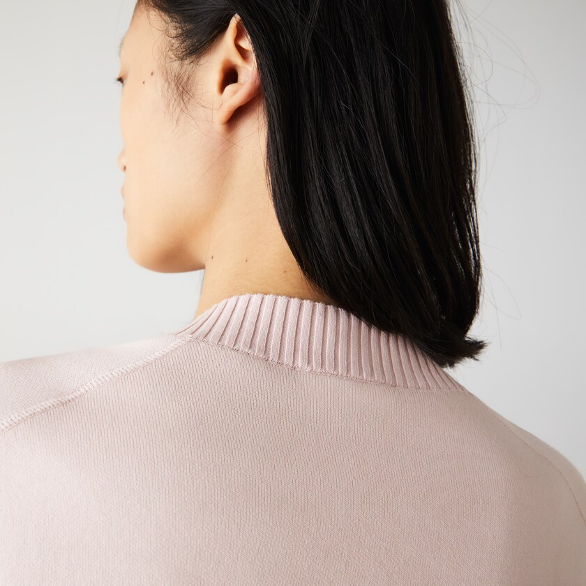 Women's Lacoste Light Pink / White Sweaters V-neck Organic Cotton OH4-80288T3