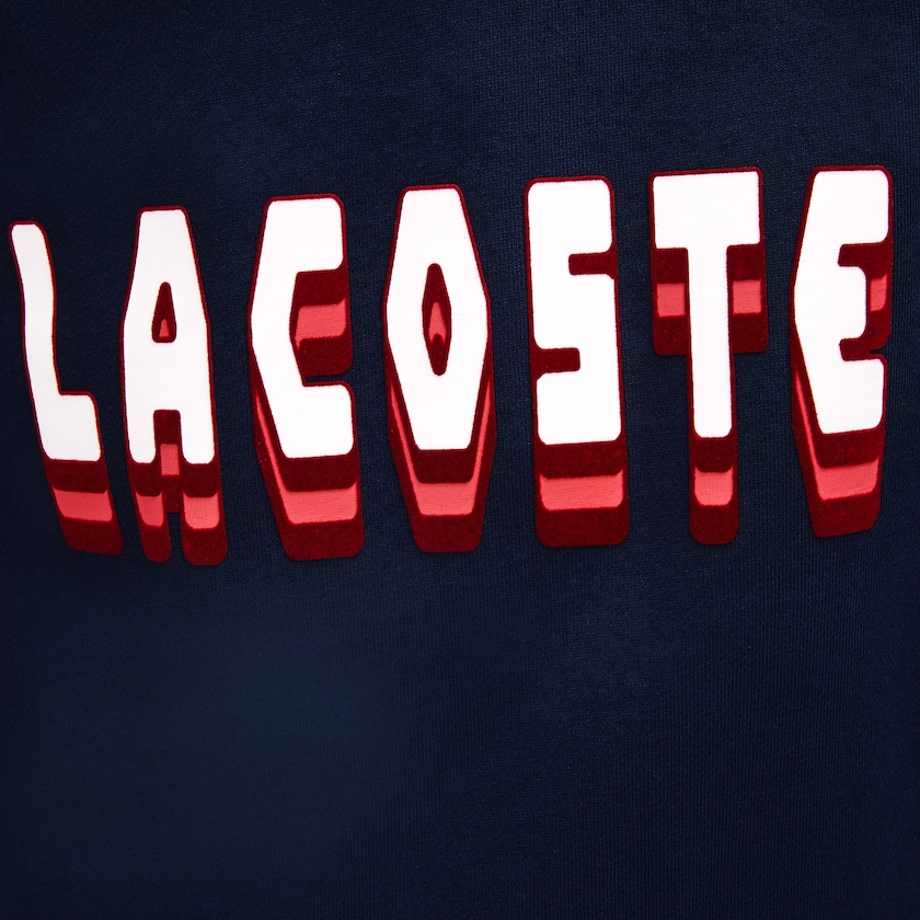 Women's Lacoste Navy Blue Dress 3D-Lettering Fleece Sweatshirt GK9-40604F5