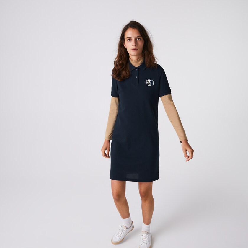Women's Lacoste Navy Blue Dress Badge Polo LV1-77547Q9