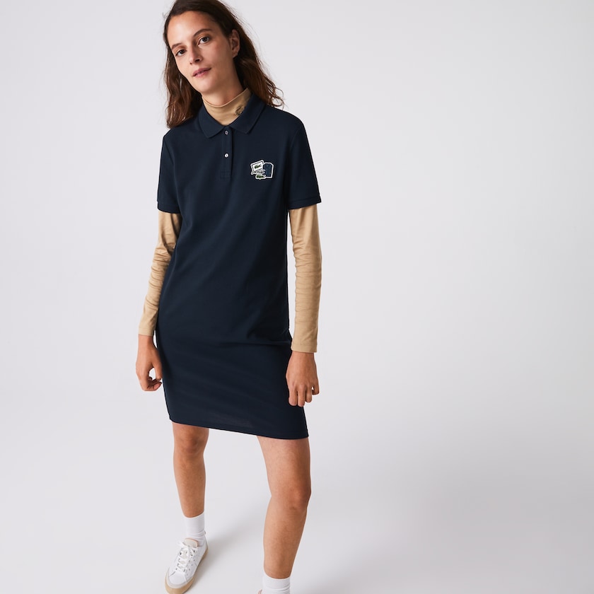 Women's Lacoste Navy Blue Dress Badge Polo LV1-77547Q9