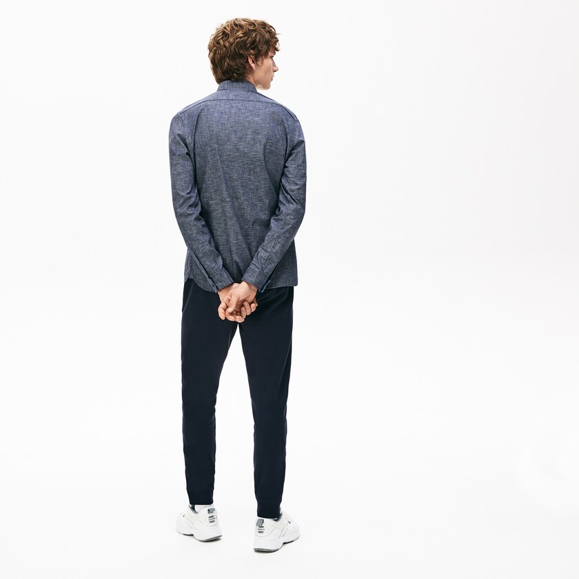 Men's Lacoste Navy Blue Shirts Checkered Cotton LD1-37943H6