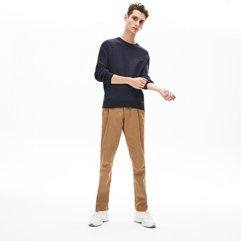 Men's Lacoste Navy Blue Sweaters Contrast Effects Knit PR2-71707R7
