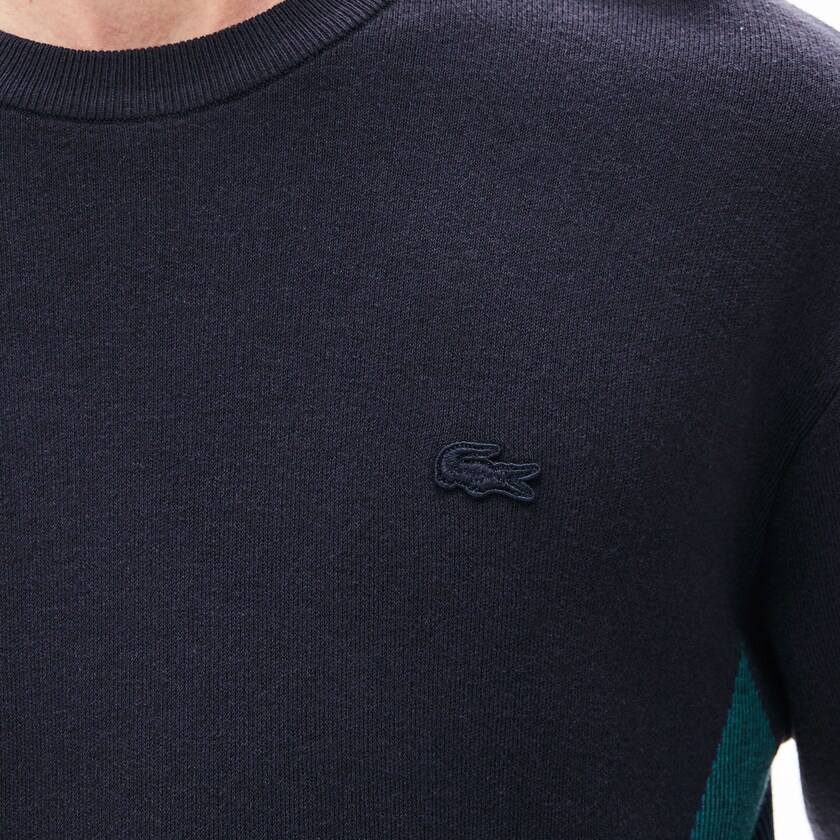 Men's Lacoste Navy Blue Sweaters Contrast Effects Knit PR2-71707R7