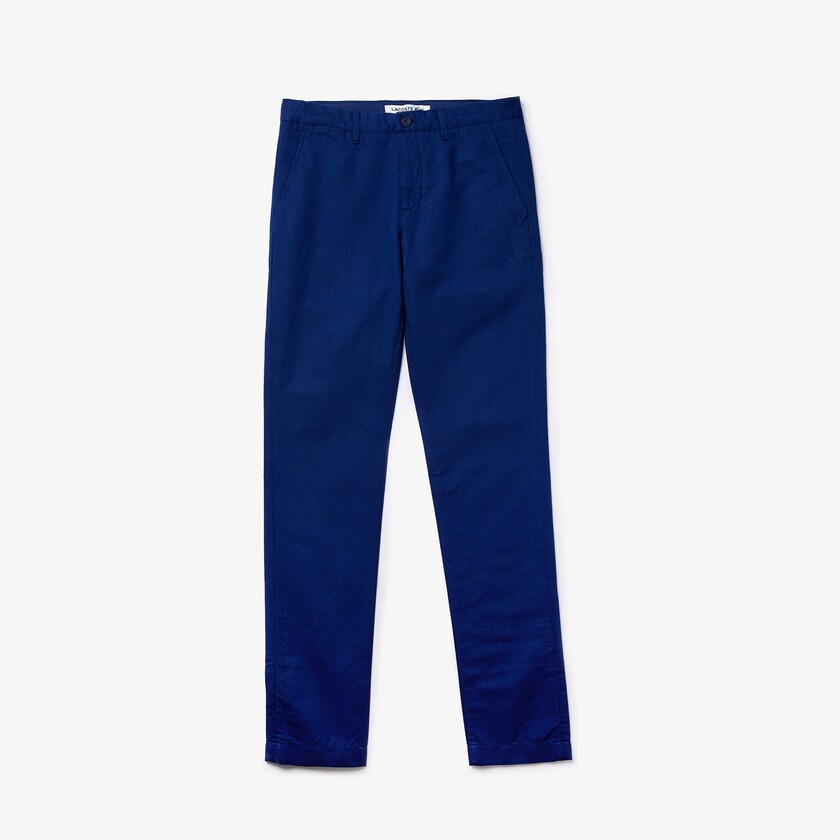 Men's Lacoste Navy Blue Chinos Cotton-Linen SD2-92699I8