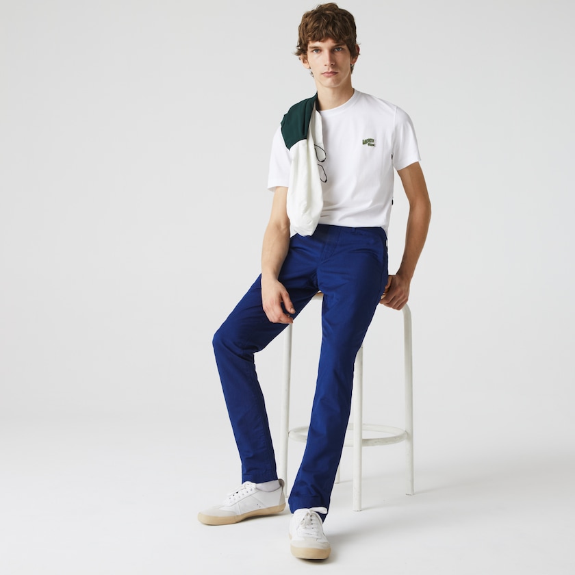 Men's Lacoste Navy Blue Chinos Cotton-Linen SD2-92699I8