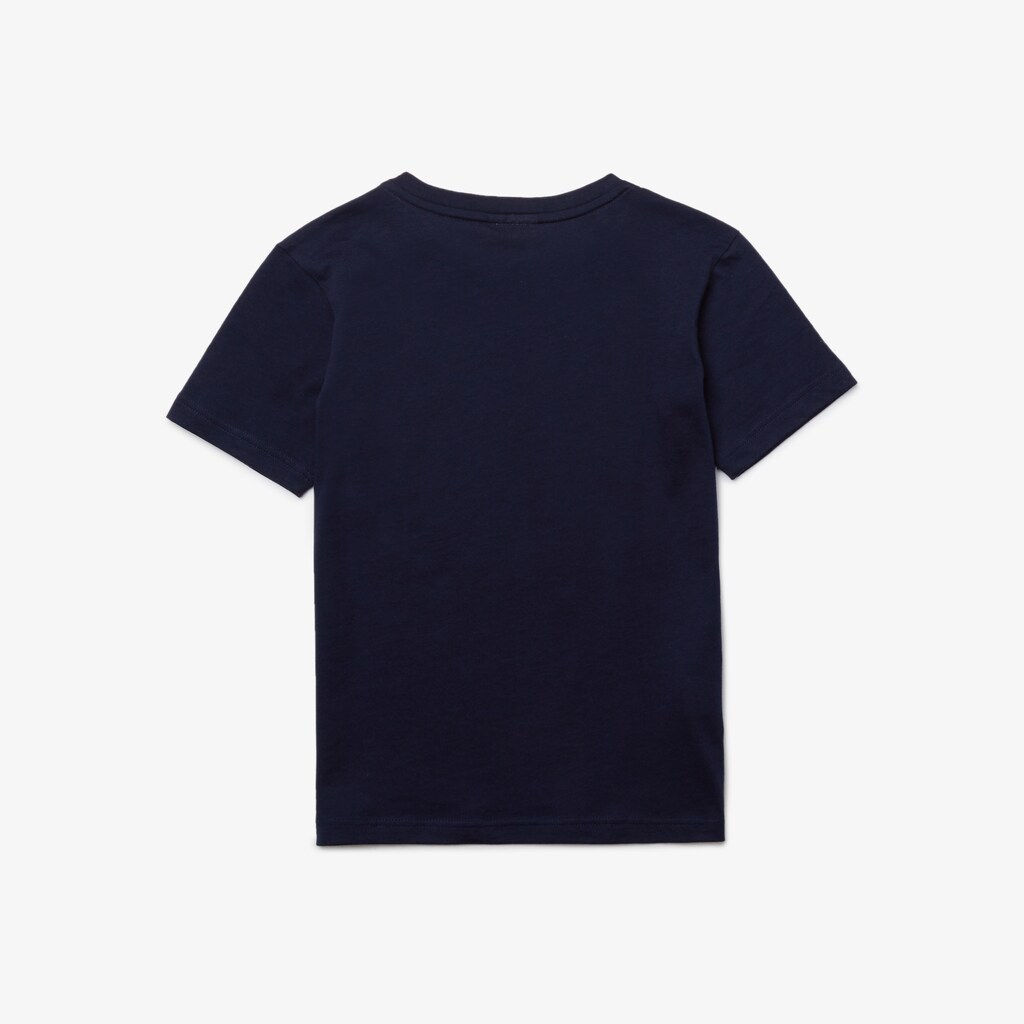 Kids' Lacoste Navy Blue T Shirts Crew Neck Cotton Jersey QH2-77527M0