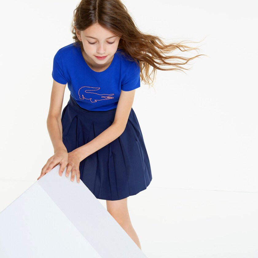 Kids' Lacoste Navy Blue T Shirts Crew Neck Jersey BO2-70397B9