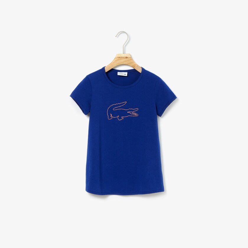 Kids' Lacoste Navy Blue T Shirts Crew Neck Jersey BO2-70397B9