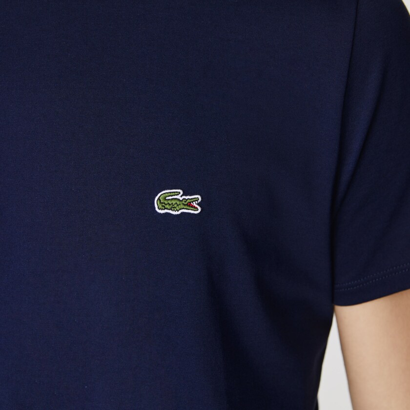 Men's Lacoste Navy Blue T Shirts Crew Neck Pima Cotton Jersey IW5-95579Y6