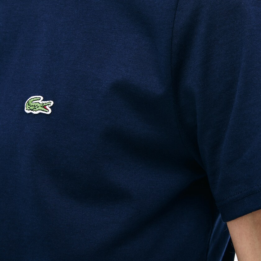 Men's Lacoste Navy Blue T Shirts Crew Neck Pima Cotton Jersey IW5-95579Y6