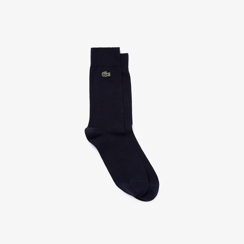 Men's Lacoste Navy Blue Socks Embroidered Crocodile Cotton Blend FA9-72877J4
