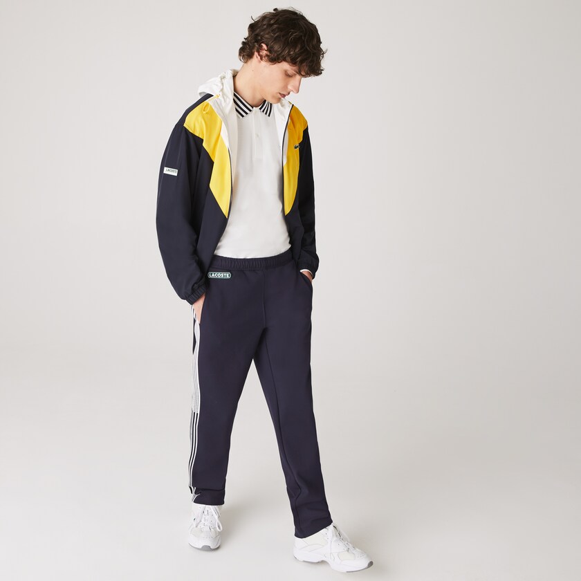 Men's Lacoste Navy Blue Pants Heritage Contrast Striped Jogging EH4-17671W0