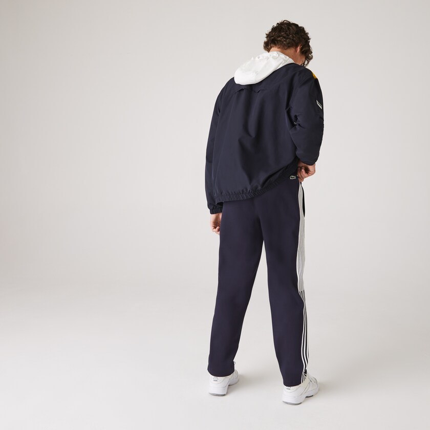 Men's Lacoste Navy Blue Pants Heritage Contrast Striped Jogging EH4-17671W0