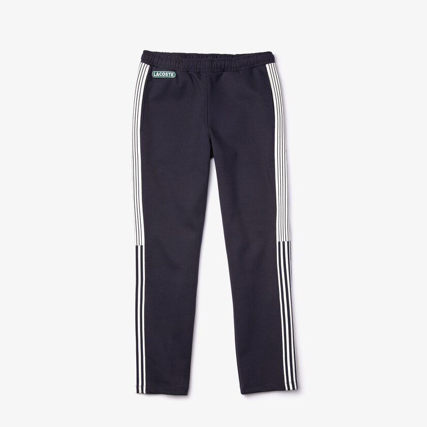 Men's Lacoste Navy Blue Pants Heritage Contrast Striped Jogging EH4-17671W0
