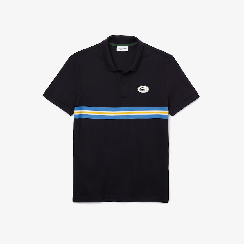 Men's Lacoste Navy Blue Shirts Heritage Regular Fit Badge Cotton Piqué Polo DQ4-23042K9