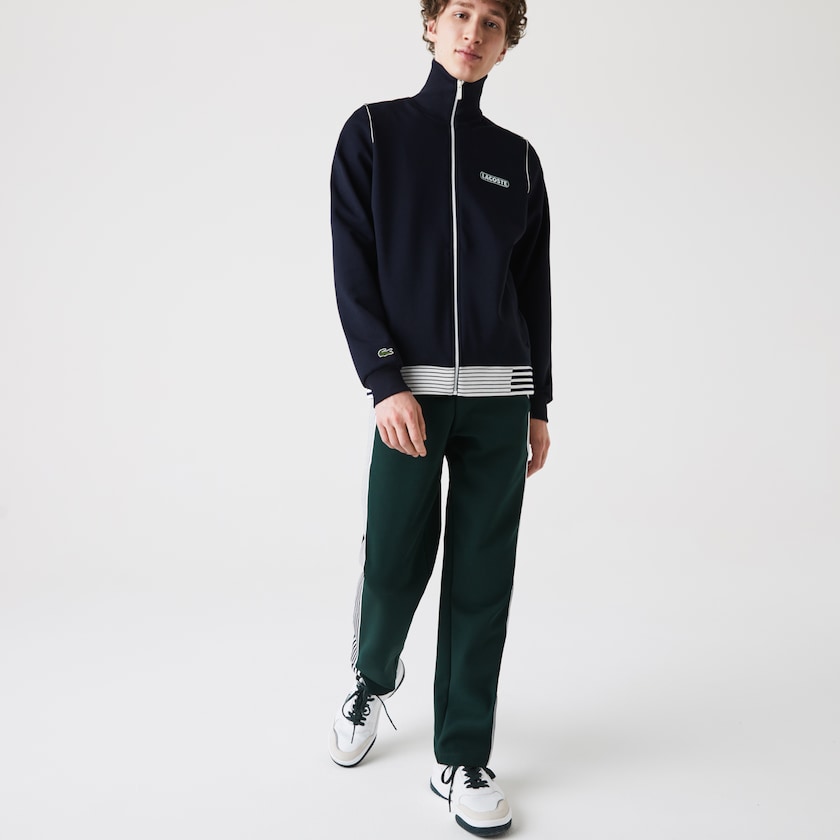 Men's Lacoste Navy Blue Jackets Heritage Zippered Tracksuit BI1-27642H3