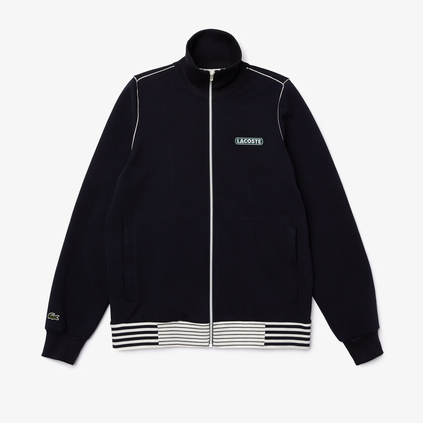 Men's Lacoste Navy Blue Jackets Heritage Zippered Tracksuit BI1-27642H3