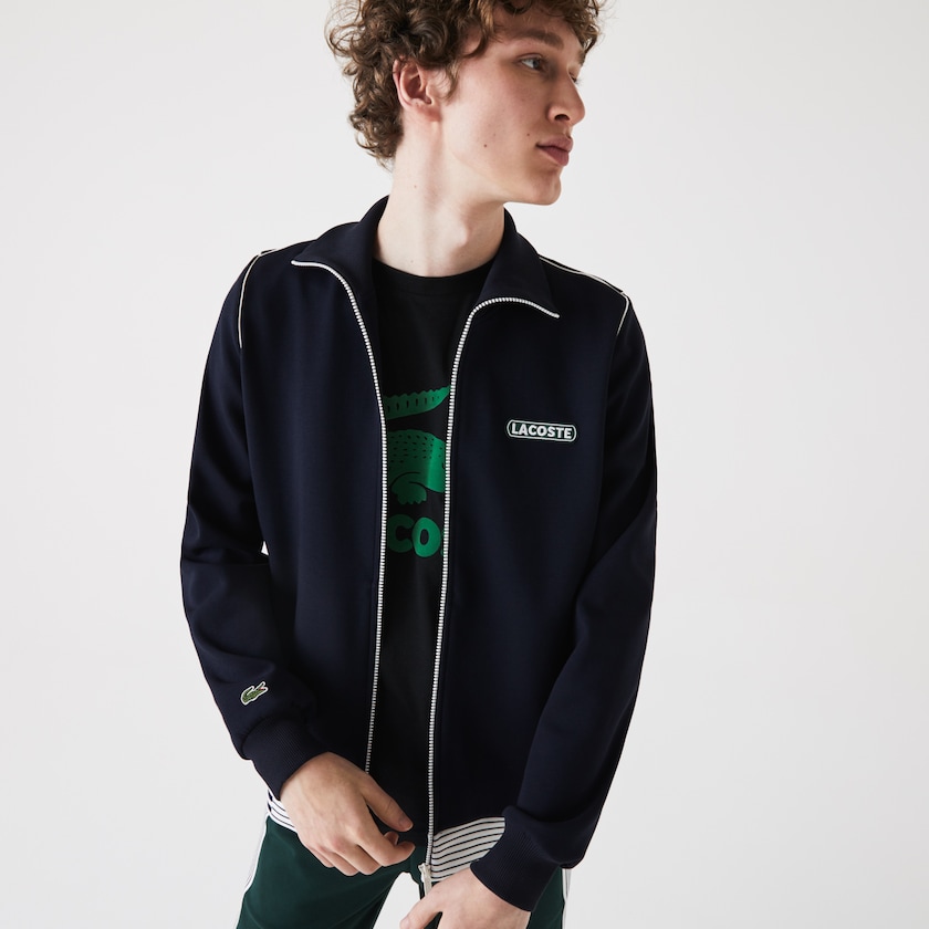 Men's Lacoste Navy Blue Jackets Heritage Zippered Tracksuit BI1-27642H3