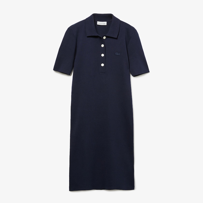 Women's Lacoste Navy Blue Dress Knit Polo KH2-66996E5