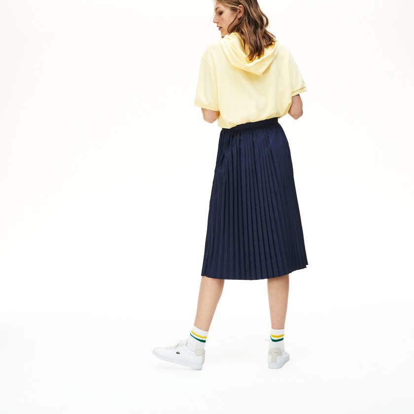 Women's Lacoste Navy Blue Skirts Mid-Length Pleated XT6-53235A4