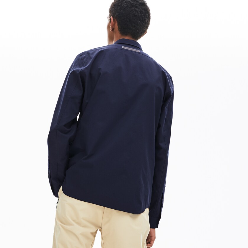Men's Lacoste Navy Blue Shirts Motion Breathable Stretch Cotton WV3-61566S7