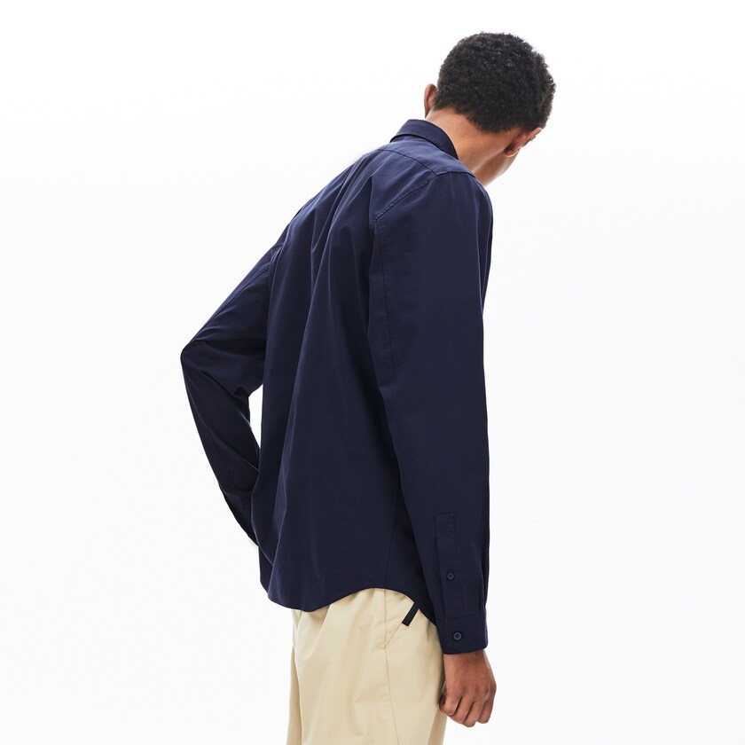 Men's Lacoste Navy Blue Shirts Motion Breathable Stretch Cotton WV3-61566S7