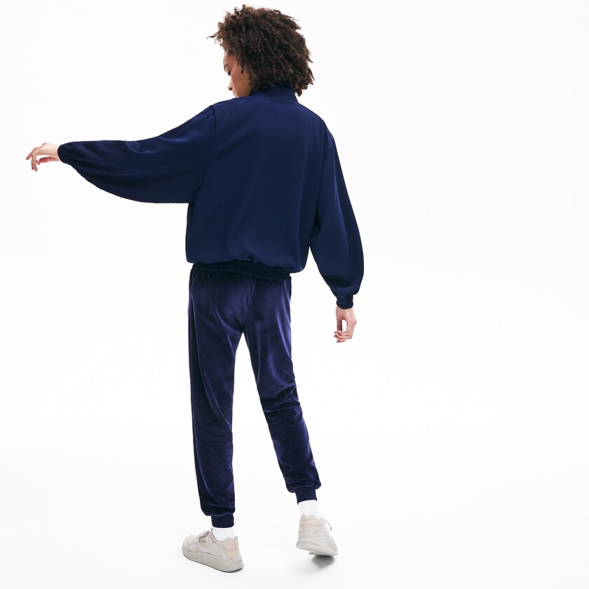 Women's Lacoste Navy Blue Jackets Motion Oversized Twill Zippered UG0-52745H4
