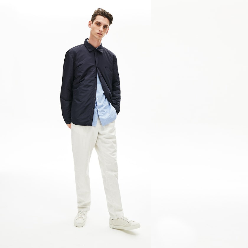 Men's Lacoste Navy Blue Overshirts Padded Solid SV3-57205D8