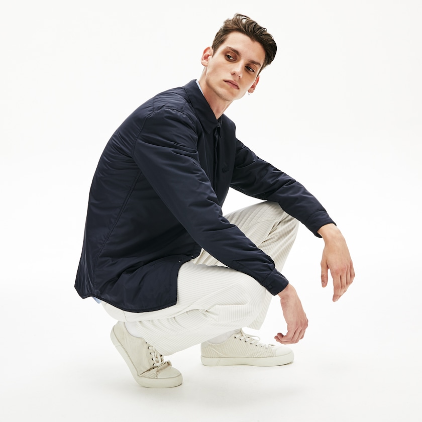 Men's Lacoste Navy Blue Overshirts Padded Solid SV3-57205D8