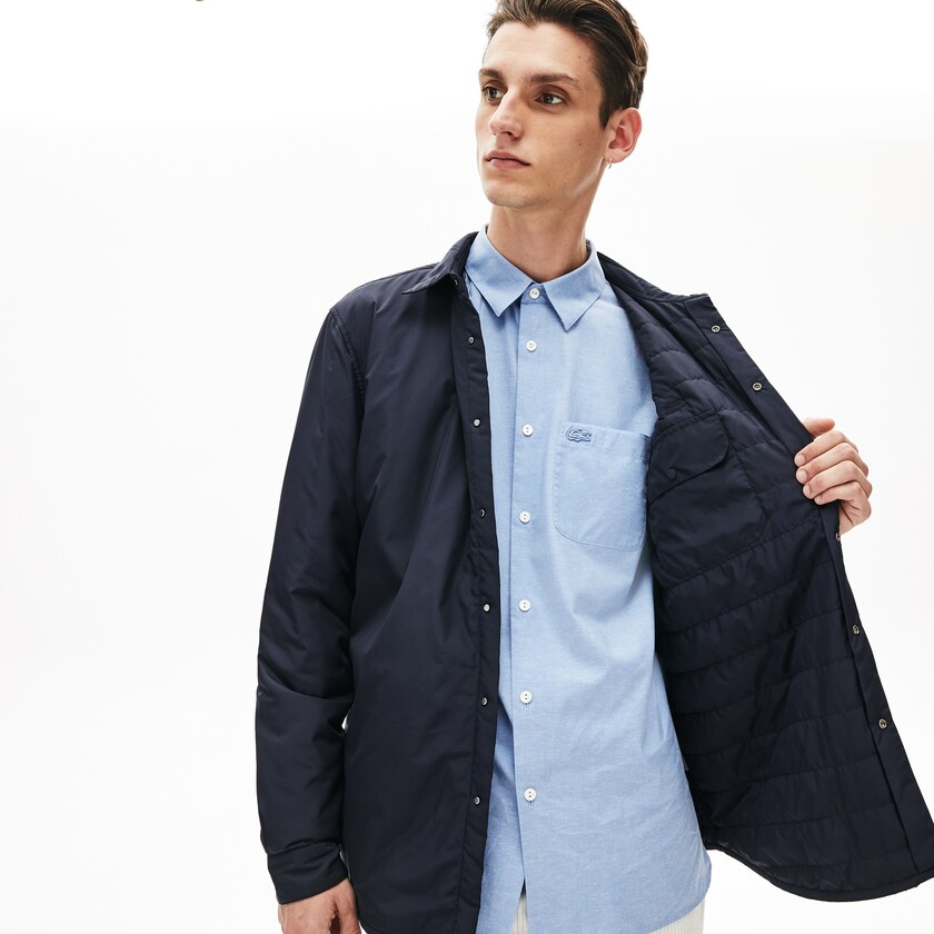 Men's Lacoste Navy Blue Overshirts Padded Solid SV3-57205D8