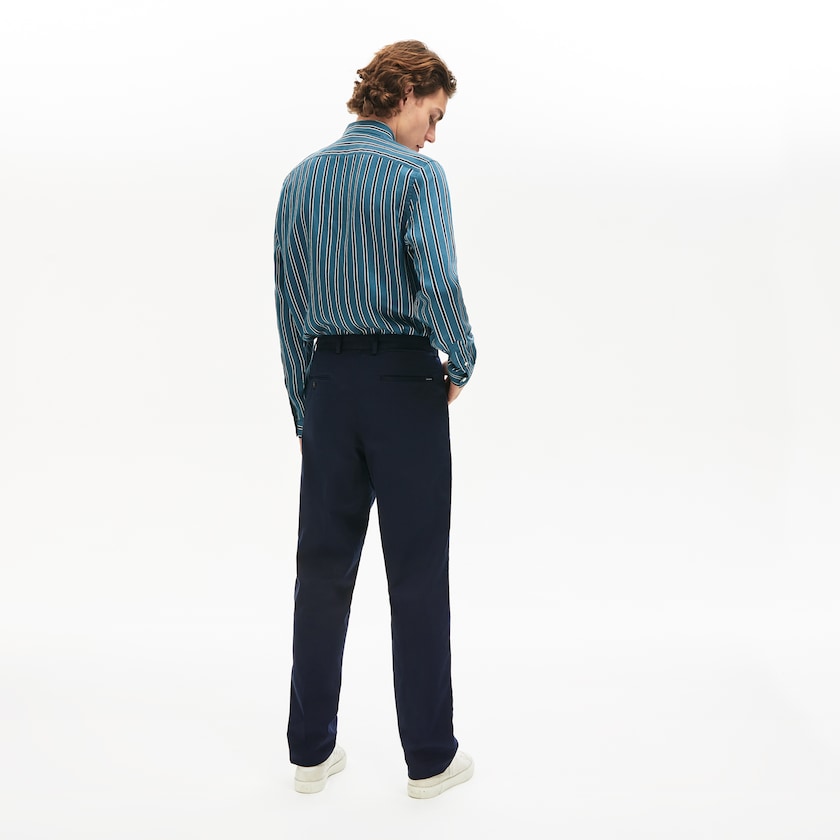 Men's Lacoste Navy Blue Chinos Pleat-Front Twill NK2-31663S6
