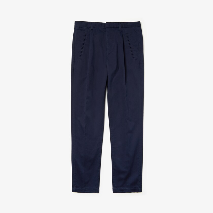Men's Lacoste Navy Blue Chinos Pleat-Front Twill NK2-31663S6