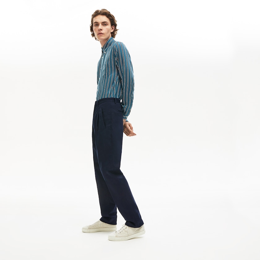 Men's Lacoste Navy Blue Chinos Pleat-Front Twill NK2-31663S6