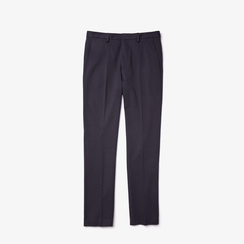 Men's Lacoste Navy Blue Pants Pleated Stretch Chino GH5-10451X5