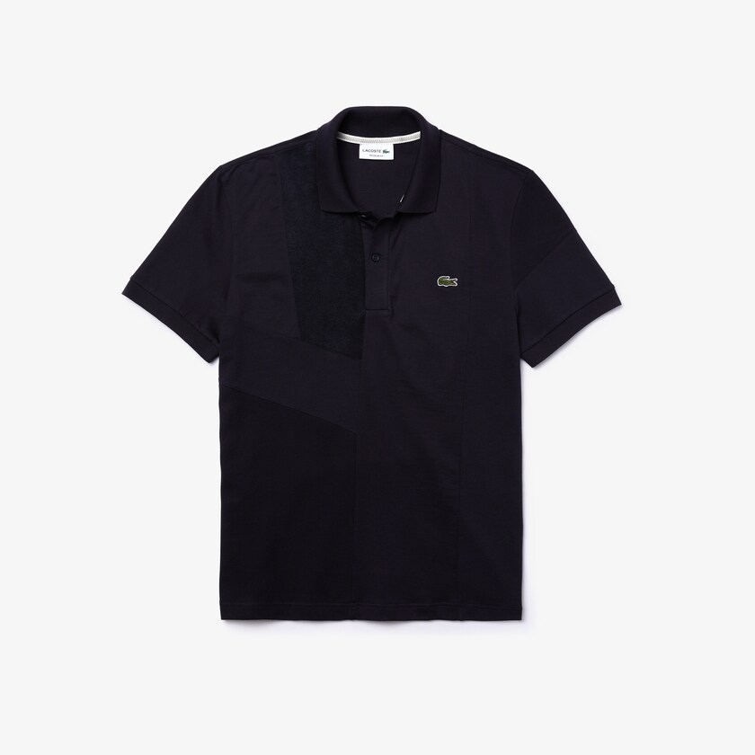 Men's Lacoste Navy Blue Shirts Regular Fit Colourblock Stretch Piqué Polo ZU9-58095M8