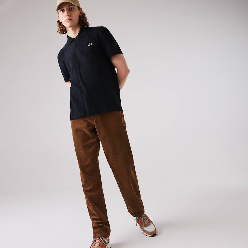 Men's Lacoste Navy Blue Shirts Regular Fit Colourblock Stretch Piqué Polo ZU9-58095M8