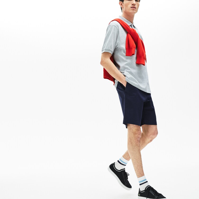 Men's Lacoste Navy Blue Shorts Regular Fit Cotton Gabardine Bermuda ZN6-24392W9