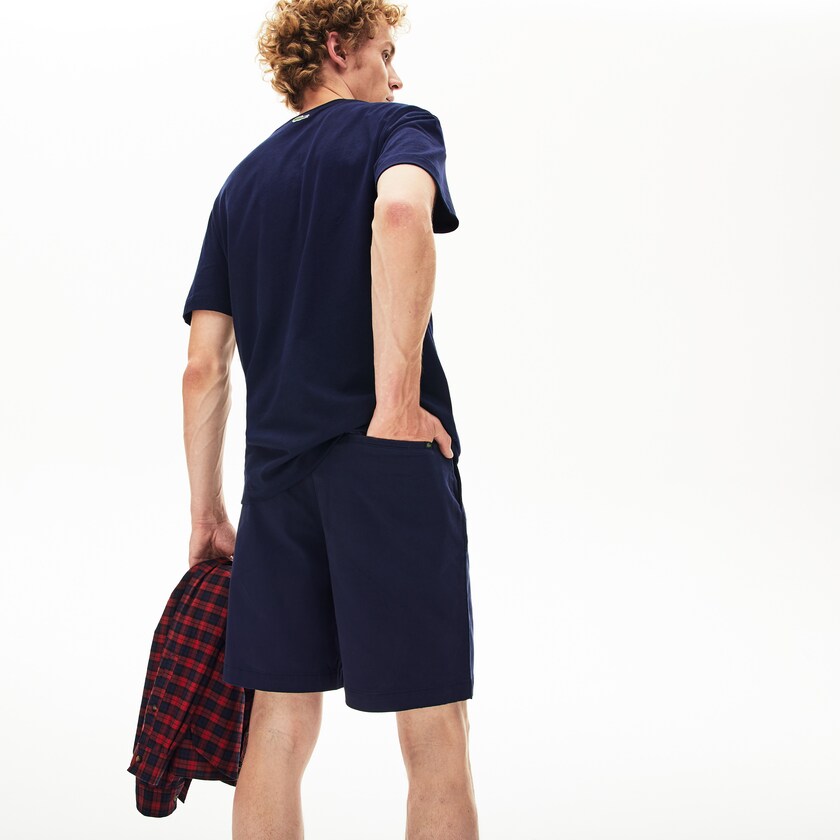 Men's Lacoste Navy Blue Shorts Regular Fit Cotton Gabardine Bermuda ZN6-24392W9