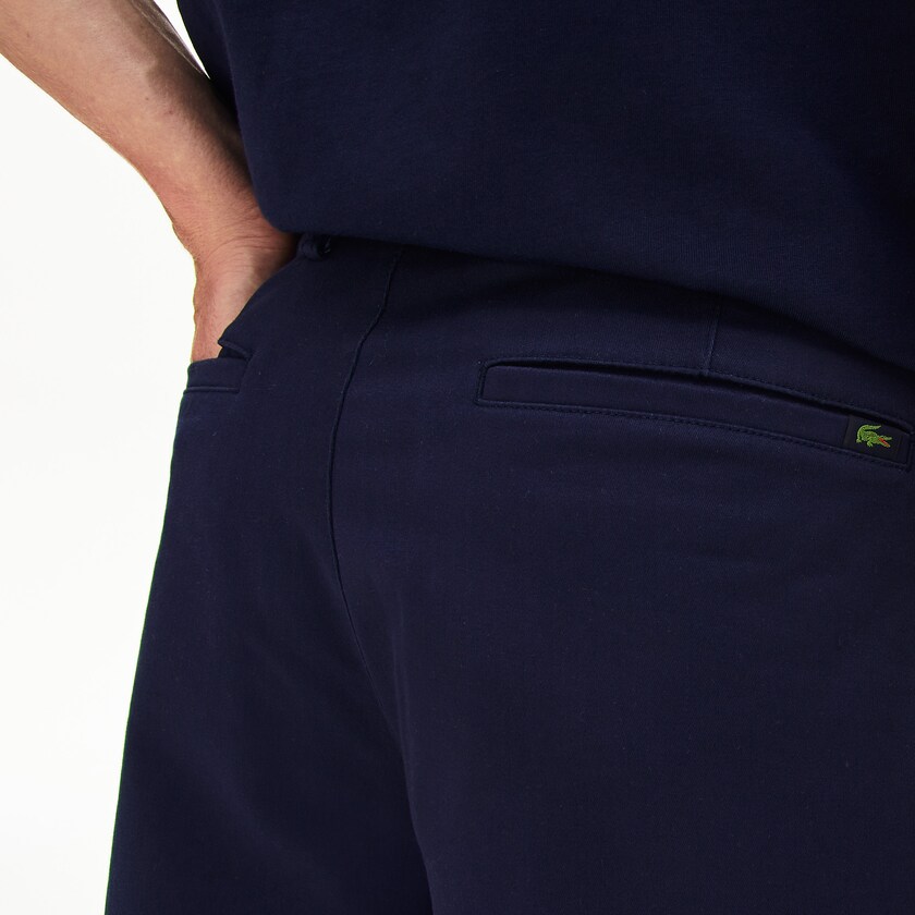 Men's Lacoste Navy Blue Shorts Regular Fit Cotton Gabardine Bermuda ZN6-24392W9