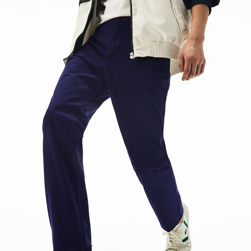 Men's Lacoste Navy Blue Pants Regular Fit Cotton Gabardine Chino DF5-84478Q8