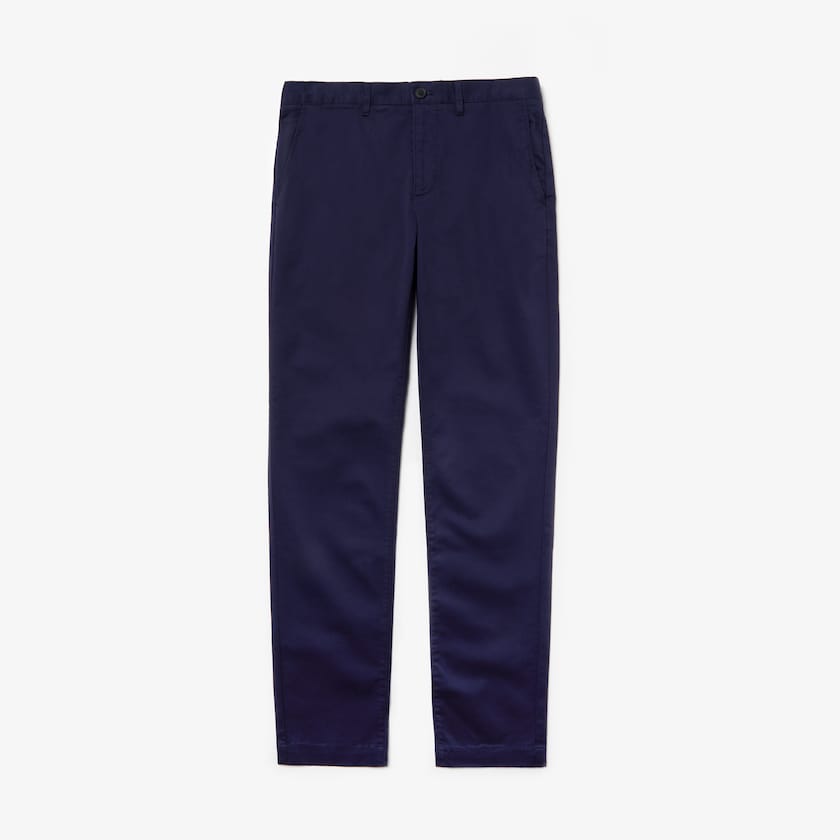 Men's Lacoste Navy Blue Pants Regular Fit Cotton Gabardine Chino DF5-84478Q8
