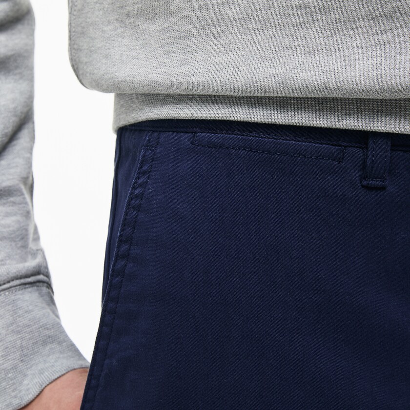 Men's Lacoste Navy Blue Pants Regular Fit Cotton Gabardine Chino DF5-84478Q8