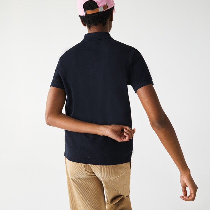 Women's Lacoste Navy Blue Polo Shirts Regular Fit Cotton Piqué RG7-68846U6