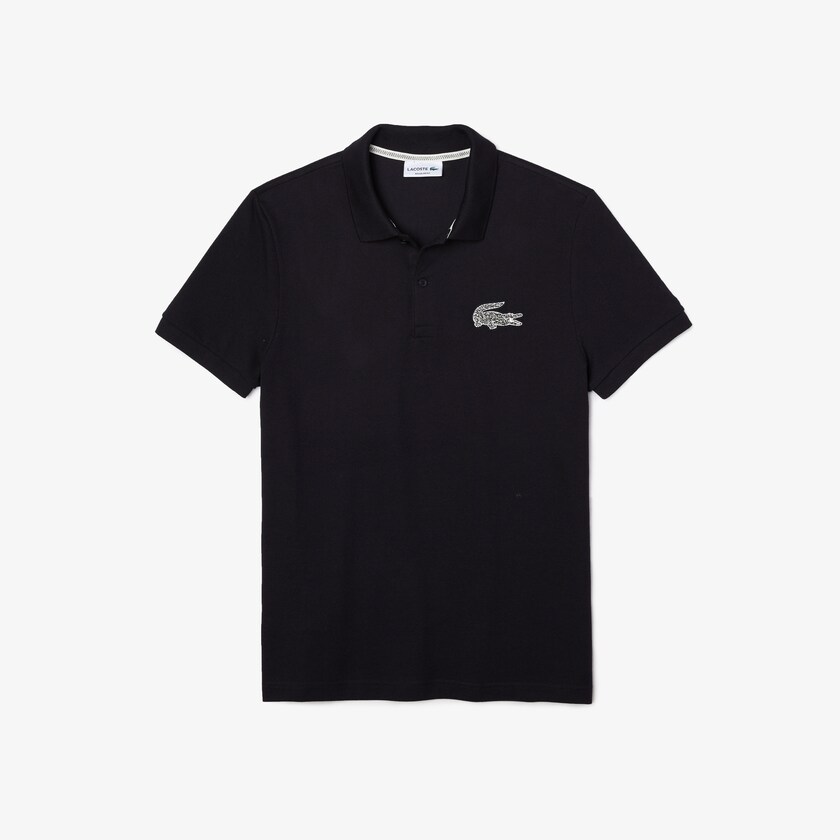 Men's Lacoste Navy Blue Shirts Regular Fit Crocodile Badge Cotton Piqué Polo GL3-81068K3